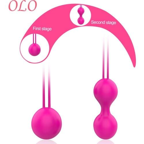 OLO 2Pcs/Set Silicone Kegel Ball Ben Wa Ball Vagina Massage Vibrator Vagina Tightening Exercise Vaginal Geisha Ball Sex Toys
