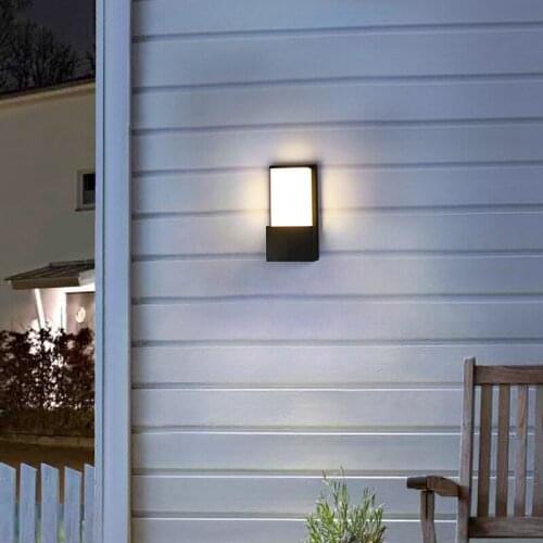 Contemporary Black Wall Sconce Led Waterproof Wall Sconce Surface Mounted Outdoor For Corridor Garden Porch