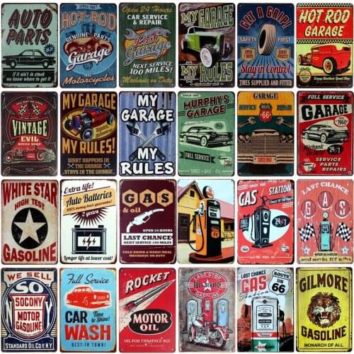 [SQ-DGLZ] Motor Oil & Garage Metal Sign Bar Wall Decoration Tin Sign Vintage Metal Signs Home Decor Painting Plaques Art Poster