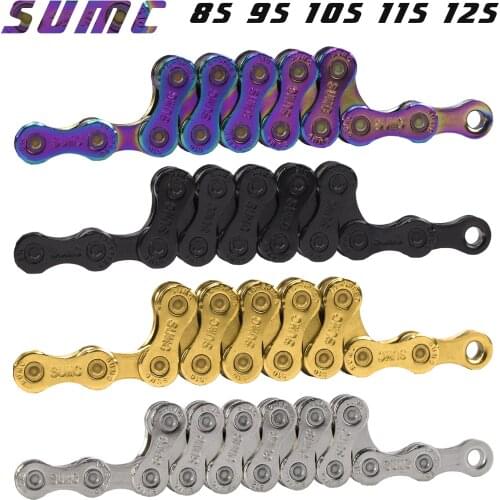 SUMC 8 9 10 11 12speed Bicycle Chain Gold/Silver/Rainbow/Black Color Quick Link for Road Bike MTB Chains Ultralight 116/126L New