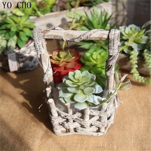 YO CHO 1PC Artificial Mini Succulents For Home Decoration Accessories DIY Wedding Tropical Leaf Decorations Fake Flower Plants
