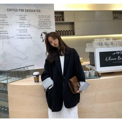 Blazer Women Suit Jacket Womens Spring and Autumn Loose Casual Black Suit Veste Femme