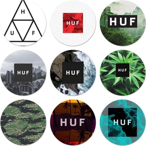 American Skate Brand HUF HUFSF Skateboard Icons Pins Badge Decoration Brooches Metal Badges For Clothes Backpack Decoration