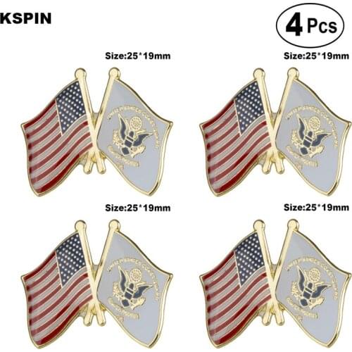 U.S.A & Coast Guard Friendship Flag Pin Lapel Pin Badge Brooch Icons 4pcs