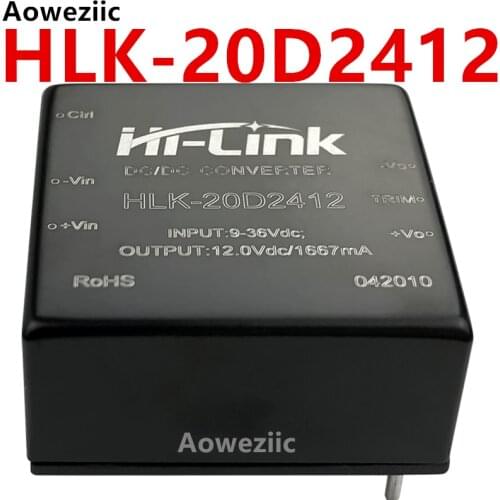 1Pcs/Lot HLK-20D2412 DC-DC Converter Module 9-36V To 12V 1666mA Output 24v AC To 12v DC Converter