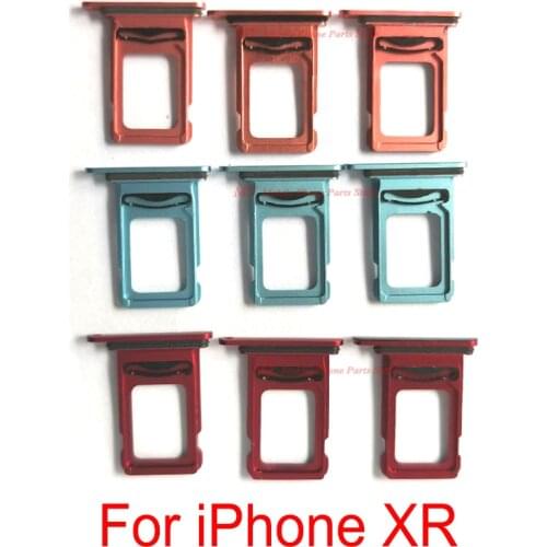 10 PCS New Dual Sim Card Tray Holder Reader Socket Slot Adapters For iPhone XR iPhonexr Sim Tray Card Spare Replacement Parts