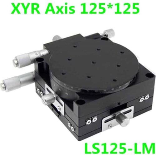 125mm XYR 3 Axis 5" Manual trimming platform Parallel Movement and 360 degree Angle Rotary Tuning sliding table Micrometer