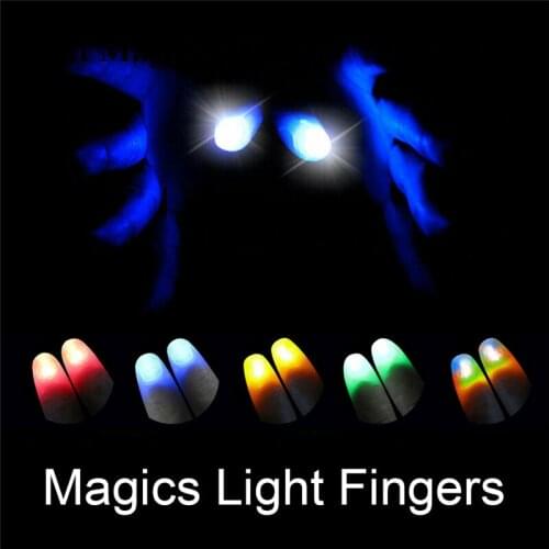 2Pcs party Magic Light Up Glow Thumbs Fingers Trick Appearing Light Close Up Magic Maker Glow Party Supplies