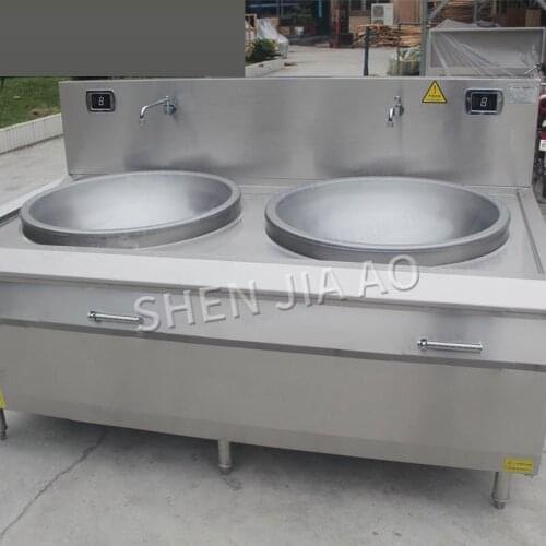 20/25kw 380V Double-head electromagnetic large pot stove High-power commercial electromagnetic large frying stove School factor