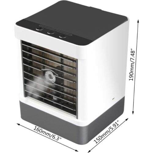 Portable Air Conditioner Fan 3 in 1 Personal USB Air Cooler Desk Fan Mini Air Purifier Humidifier Cooling for Home