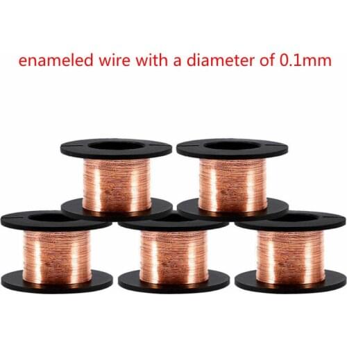 5 pcs 0.1mm diameter thin copper wire DIY rotor enameled wire solenoid repair welding wire winding wire