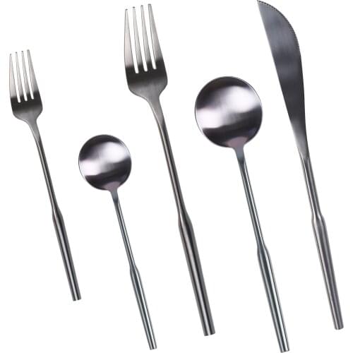 5pcs Dinnerware Set Stainless Steel 420 Western Luxury Titanium-Plated Cutlery Kitchen Food Tableware Dinner Forks and Knives