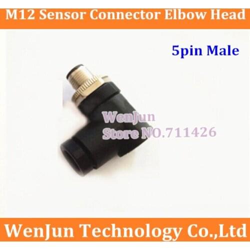 50PCS/LOT NEW M12 5pin male Aviation plug/Connector Elbow M12 CORE Sensor Connector