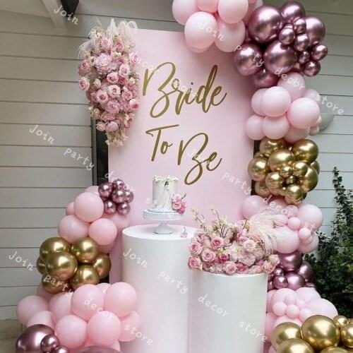 Balloons Garland Arch Kit Metallic Gold DIY baby shower Macaron Pink Latex Globos Wedding Birthday Party Valentines Day Decor