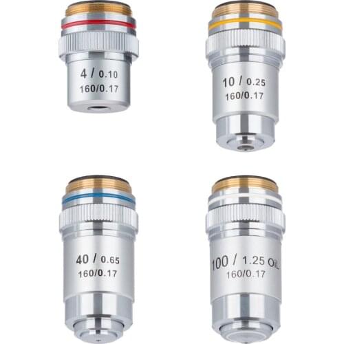 AmScope 4X-100X Four Achromatic Objective Lens Set AX-4-V300