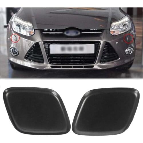 Car Left/Right Black Bumper Headlight Washer Jet Primed Cover Cap For Ford for Focus 2012 2013 2014