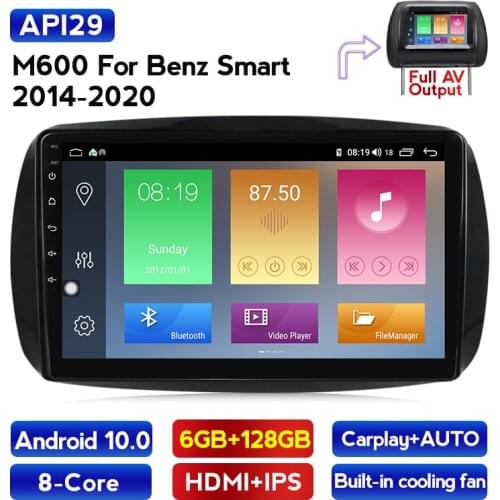 IPS DSP 6G RAM 128GB Android 10 Car Radio Multimedia Player For Mercedes Benz Smart Fortwo C453 A453 W453 2015-2018 GPS NO DVD