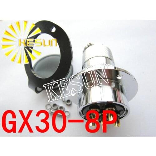 Free Shipping 5pair GX30-8 GX30 8Pin With Flange Male & Female 30mm Wire Panel Connector M30 circular connector Socket Plug