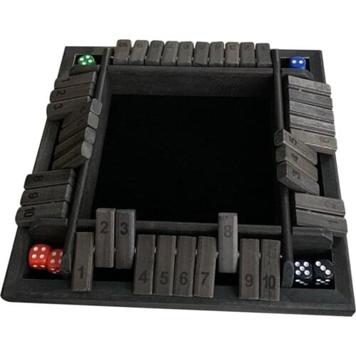 Wooden Deluxe Family Game Shut the Box Game 4 Player Wooden Board Game Party Game