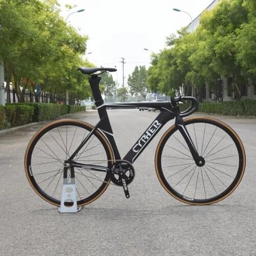 Track Bicycle Aluminum Alloy Frame Carbon Fork 700C Flat Spokes Racing Wheels Fixed Gear Bike Low Resistance Locking Seatpost