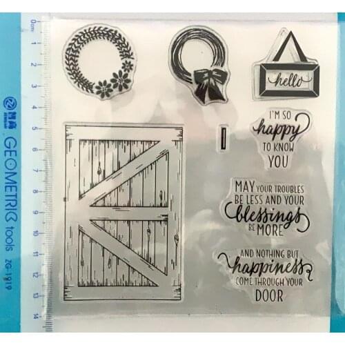 Door Transparent Silicone Clear Rubber Stamp Sheet Cling Scrapbooking DIY Cute Pattern Photo Album Paper Card Decor