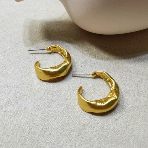 Europe and the United States simple retro earrings womens French geometric earrings temperament gold earrings