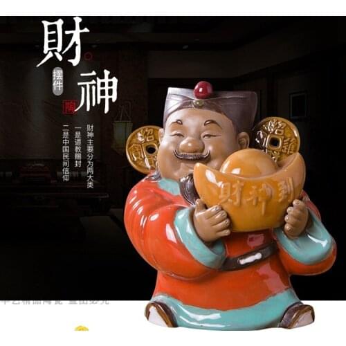 Figure decoration Shiwan kiln ceramic statue-Little God of Wealth,Business is booming