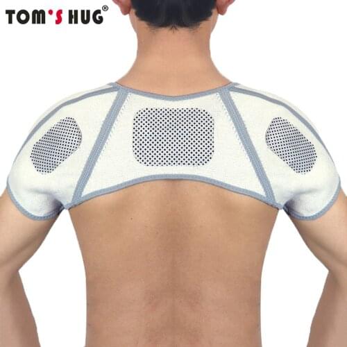 Toms Hug Brand Self-heating Belt Back Support Shoulder Guard Bamboo Charcoal Brace Gym Sport Injury Back Pad Belts Keep Warm