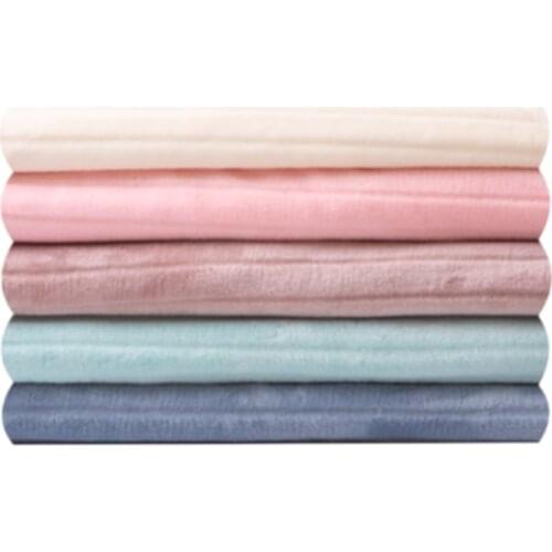 Width 70" Double Stripe Flannel Fabric Thickened Coral Plush Pajamas Blanket Home Clothes Material DIY Cloth By the Half Yard