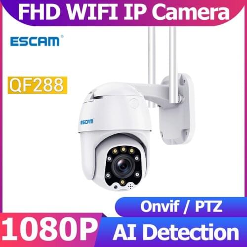 ESCAM QF288 1080P IP Camera Wifi Outdoor PTZ AI Humanoid Detection Smart Home Security Camera CCTV Camera Video Surveillance