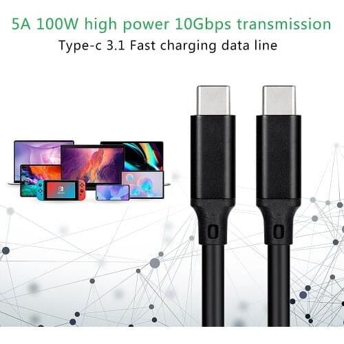 5A100W Type-c Data Cable 3.1ctoc Male-to-male Dual-head 16 Core 10Gen2 Full-featured 4K Video Cable