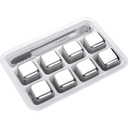 Reusable Stainless Steel Ice Cubes Cool Glacier Rock Neat Drink Freezer gel Wine Whiskey Stones Great Gift portable fast cooling