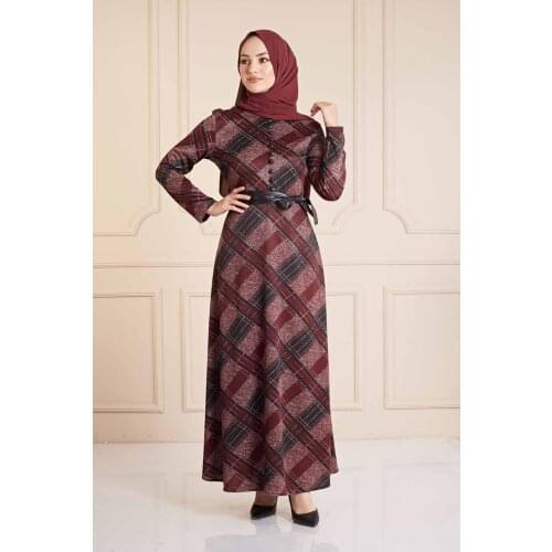 Muslim Womens Hijab Plaid Dress Muslim Women Clothing 2021 Abaya Dubai Turkey Robe Womens Clothing Saudi Arabic Turban Kaftan