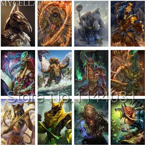 MYCELLA Pharaoh 5D DIY Diamond Painting Cross Stitch Diamond Embroidery Mummymon Square Full Diamond Mosaic Home Decoration