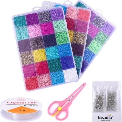 DIY Jewelry Findings Czech Glass Seed Beads Kit Set Beading Cords Seed Beads For Jewelry Making DIY Bracelet Necklace Supplies