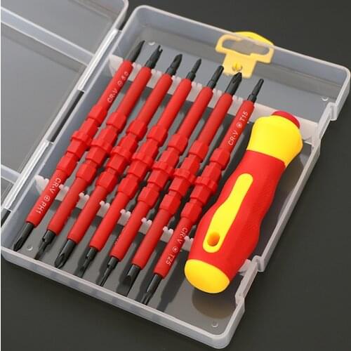 8PCS Multi-purpose Screwdriver Bit Set for Electrical Insulated Kit Household Repairing Maintenance Tools