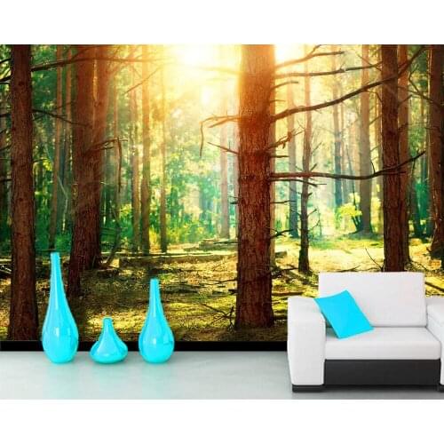 Papel de parede forest sunlight natural landscape 3d wallpaper,living room tv sofa bedroom kitchen wall papers home decor mural