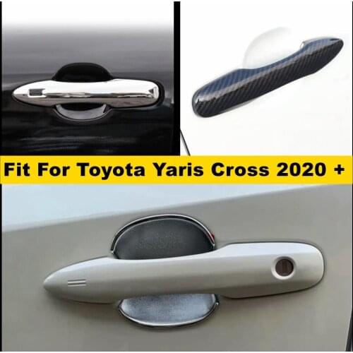 Exterior Refit Kit Outside Car Door Pull Doorknob Handle Cap & Bowl Decoration Frame Cover Trim For Toyota Yaris Cross 2020 2021
