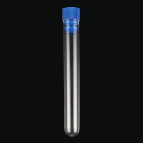 Plastic Transparent Test Tube 15x100 mm Hard Benzene Test Tube 10ml Radioimmunoassay Tube With Cap Laboratory Supplies 10 Pcs