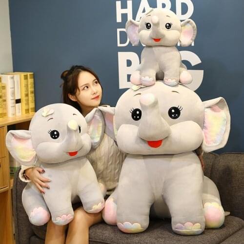 1pc 40/55cm Lovely Sitting Elephant Plush Toys Stuffed Soft Animal Big Ear Elephant Pillow Cute Sleeping Cushion for Children