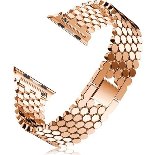 Fashion Metal Strap for Apple Watch SE 40mm 44mm 38mm 42mm Band Series 6 5 4 3 2 Bracelet for iWatch Wrist Belt