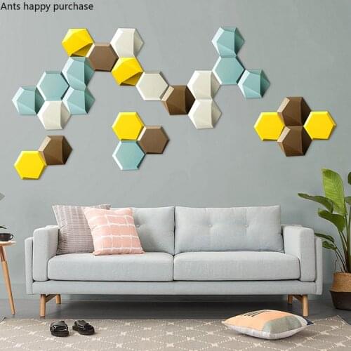 Hexagon Multicolor Geometric Wall Crafts Home Living Room Ornaments TV Background Wall Room Decoration Hanging Decorations