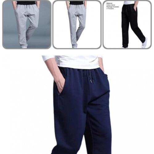 Sports Trousers Solid Color Stylish Quick Drying Solid Color Sports Trousers