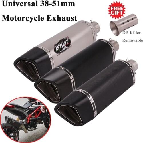 Universal Motorcycle Exhaust Pipe Escape 51mm For Z900 CB500R MT-09 DUKE 390 790 Modified Carbon Echappement Muffler DB Killer