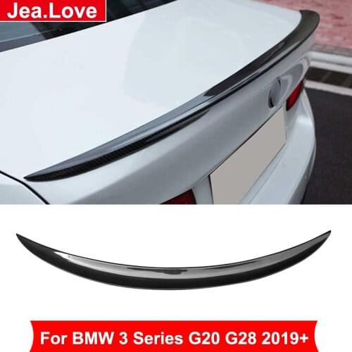 P Style Real Carbon Fiber Rear Spoiler Back Trunk Wing For BMW 3 Series G20 G28 2019 Up Car Modification Kit Parts