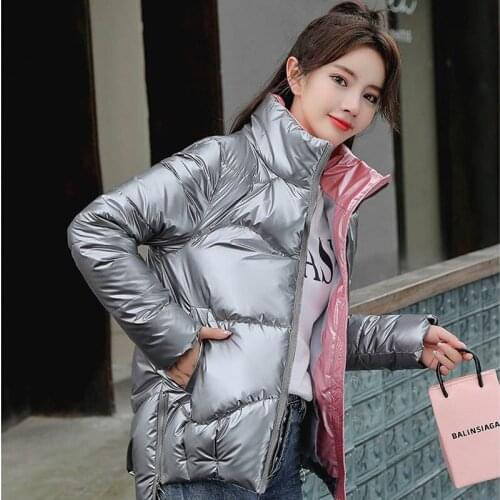 Womens Winter Jacket Parka Womens Bread Coat Stand-Up Collar Down Jacket Korean Style Loose Fashion Casual Jacket Woman
