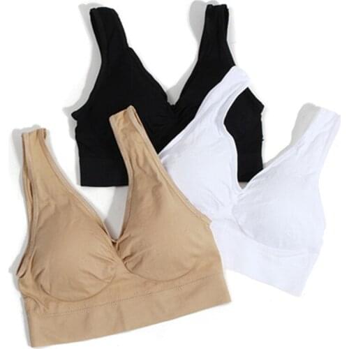 3pcs/set) Brand Underwear Double Strap Pushup Chest Correction Bra Womens Pure Color Breathable Lace Wide Band Vest