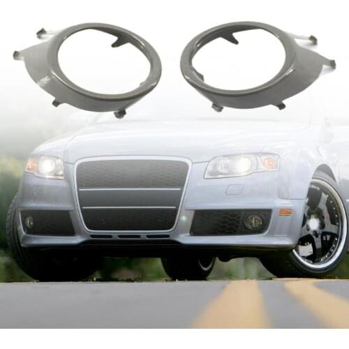 1 Pair Front Bumper Fog Lamp Cover ABS Fog Light Bezel 8E0807819 8E0807820 for Audi A4/Avant B7 2005 2006 2007 2008