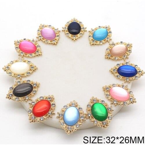 10pcs/lot32*26MM Oval Resin Jewelry Button for Clothing Wedding Decorative Sewing Craft for Supplies Diy Needlework Accessories