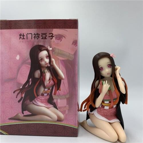 10cm Kamado Nezuko Sexy Sitting Ver. PVC Action Figure Demon Slayer Kimetsu no Yaiba Tanjirou Nezuko Cute Model